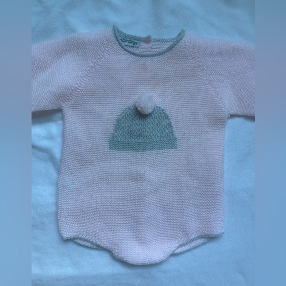 Cozy Pink Bodysuit with Green Hat Design